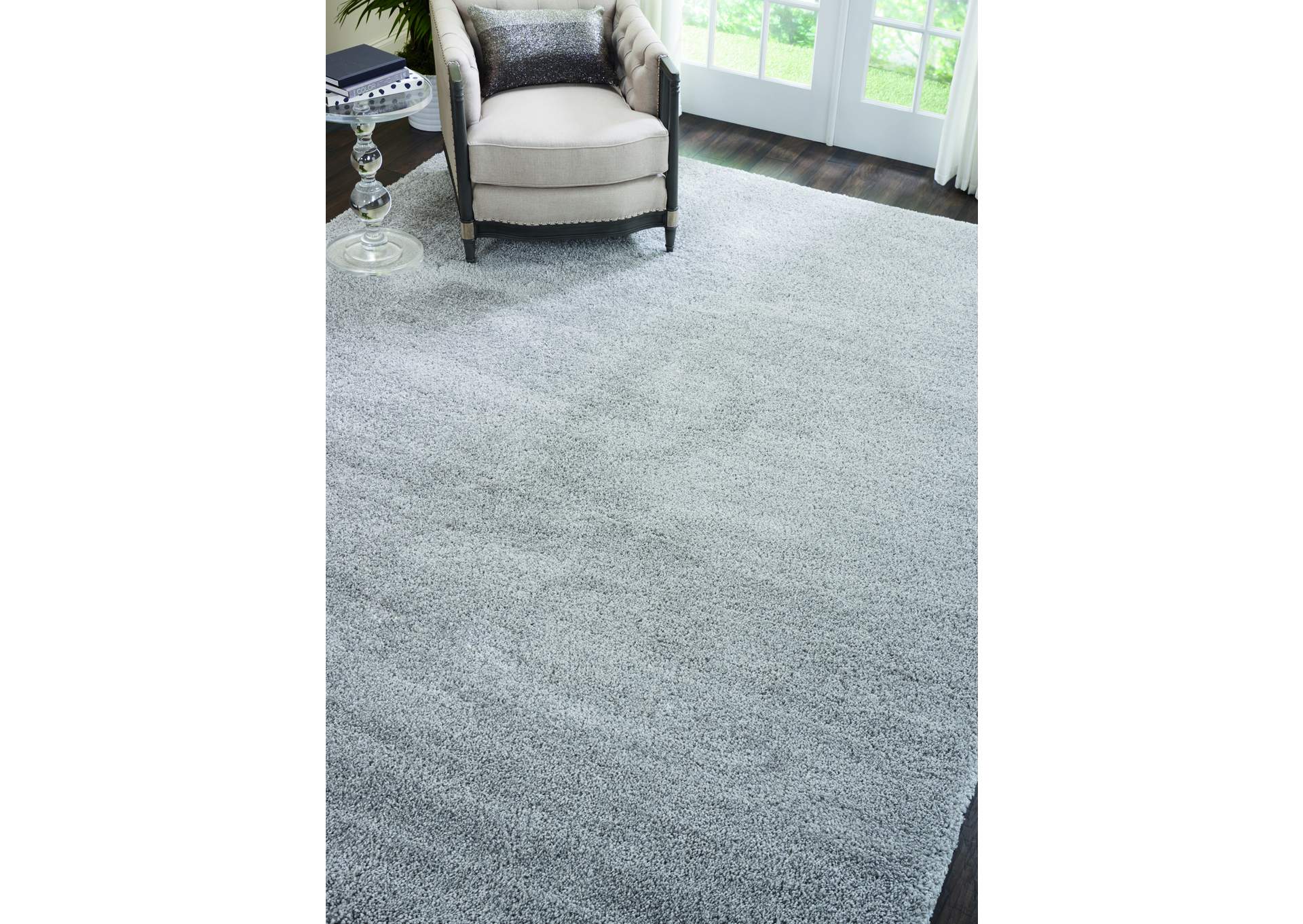 Nourison Malibu Shag MSG01 Grey 9'x12' Oversized Rug,Nourison