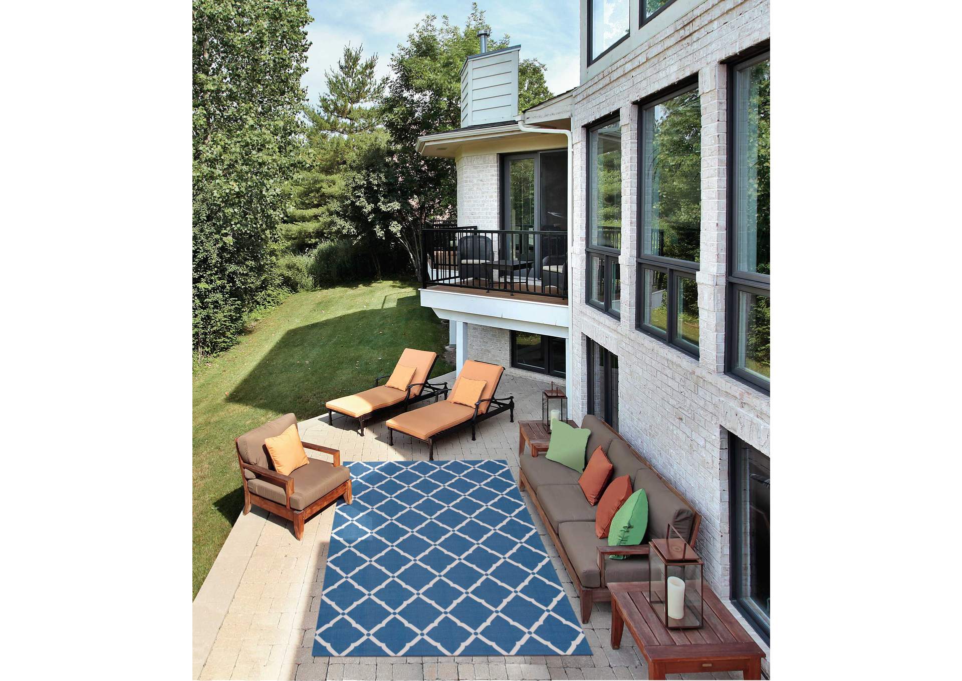 Nourison Home & Garden RS091 Dark Blue 4'x6' Area Rug,Nourison