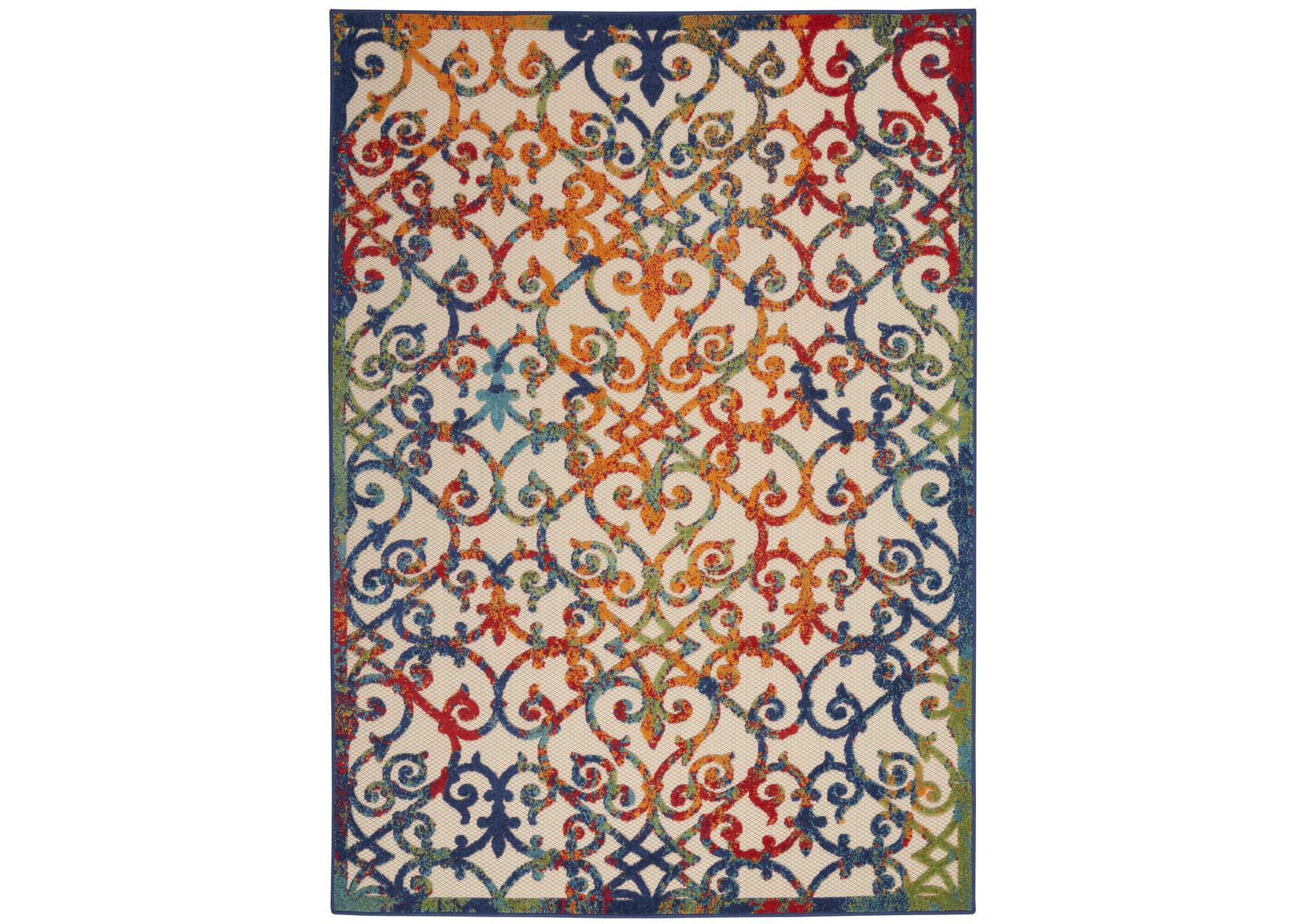 Nourison Aloha ALH21 4'x6' Multicolor Easy-care Indoor-outdoor Rug,Nourison