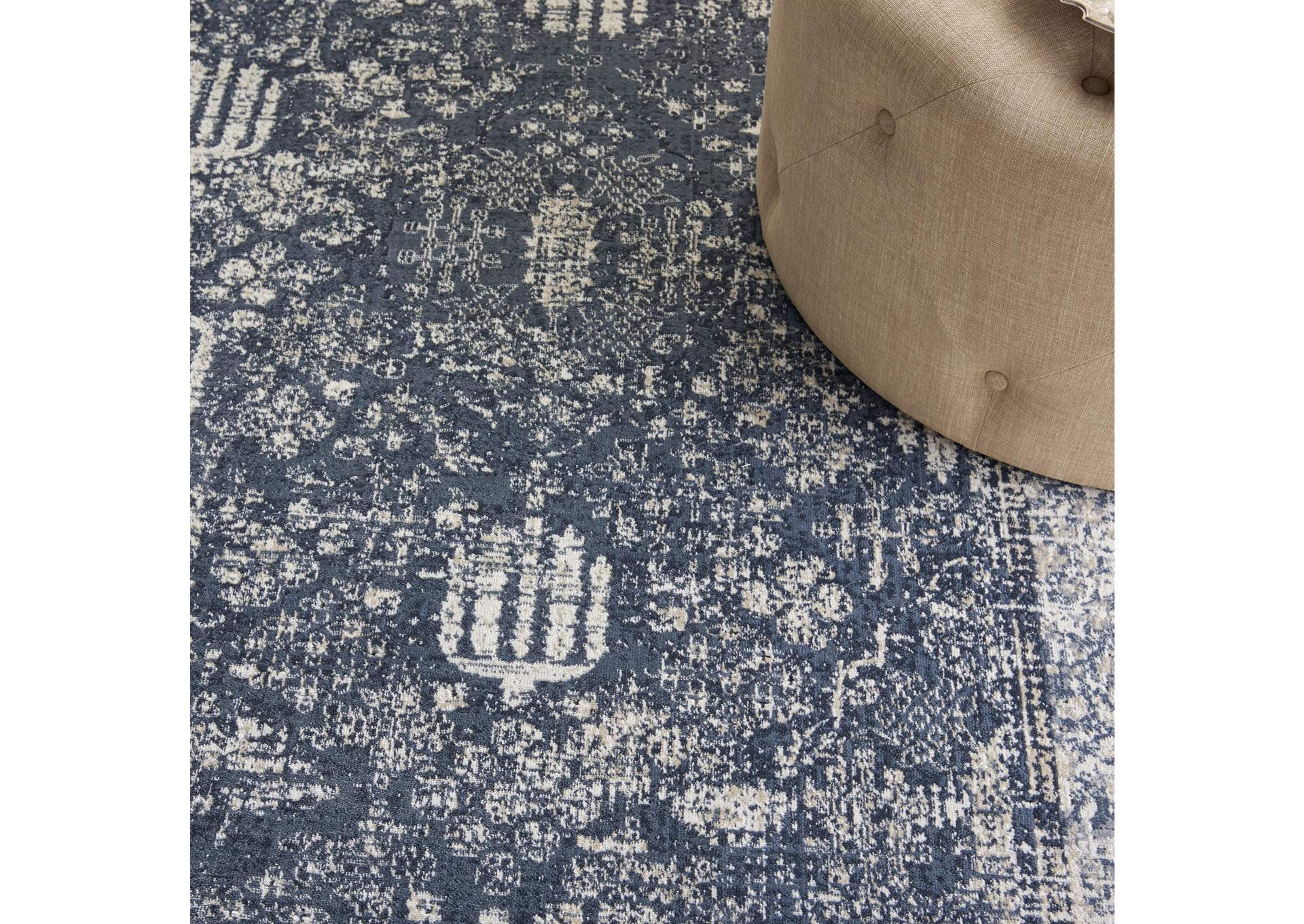 Malta by kathy ireland Home MAI12 Navy/Ivory 8'x11' Area Rug,Nourison
