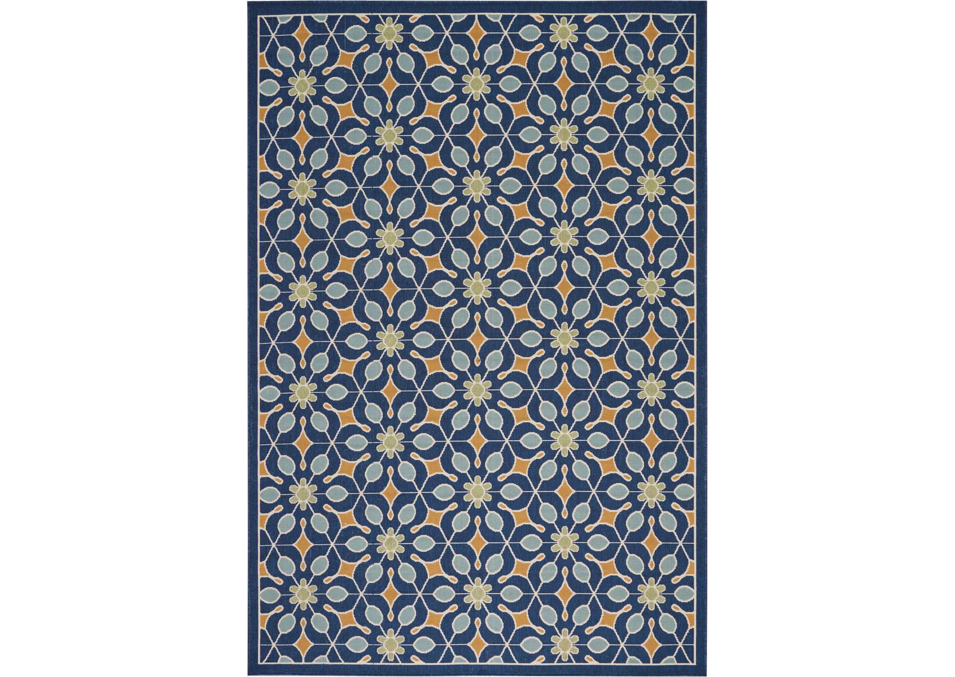 Nourison Caribbean CRB07 Navy Blue 7'x10' Large Rug,Nourison