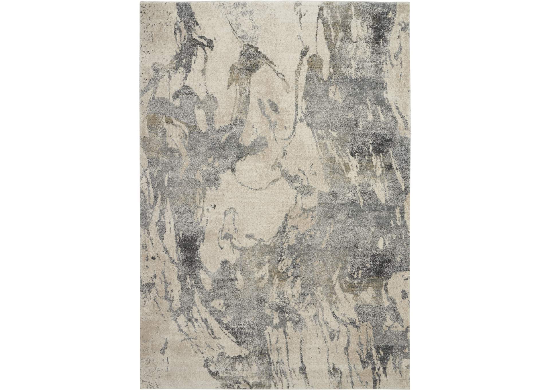 Nourison Fusion FSS16 Beige and Grey 8'x11' Large Rug,Nourison