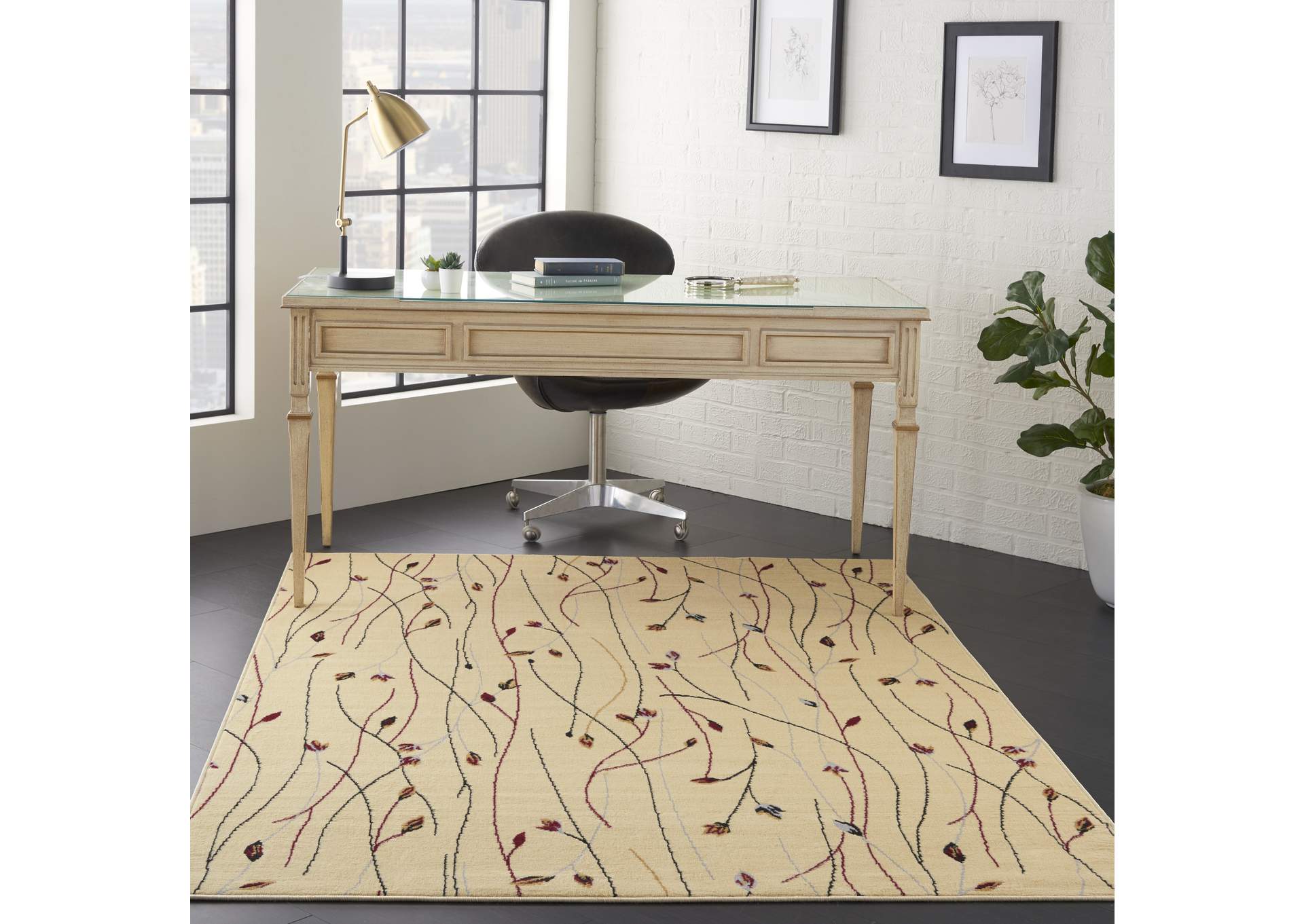 Nourison Grafix GRF15 Cream White 5'x7' Area Rug,Nourison