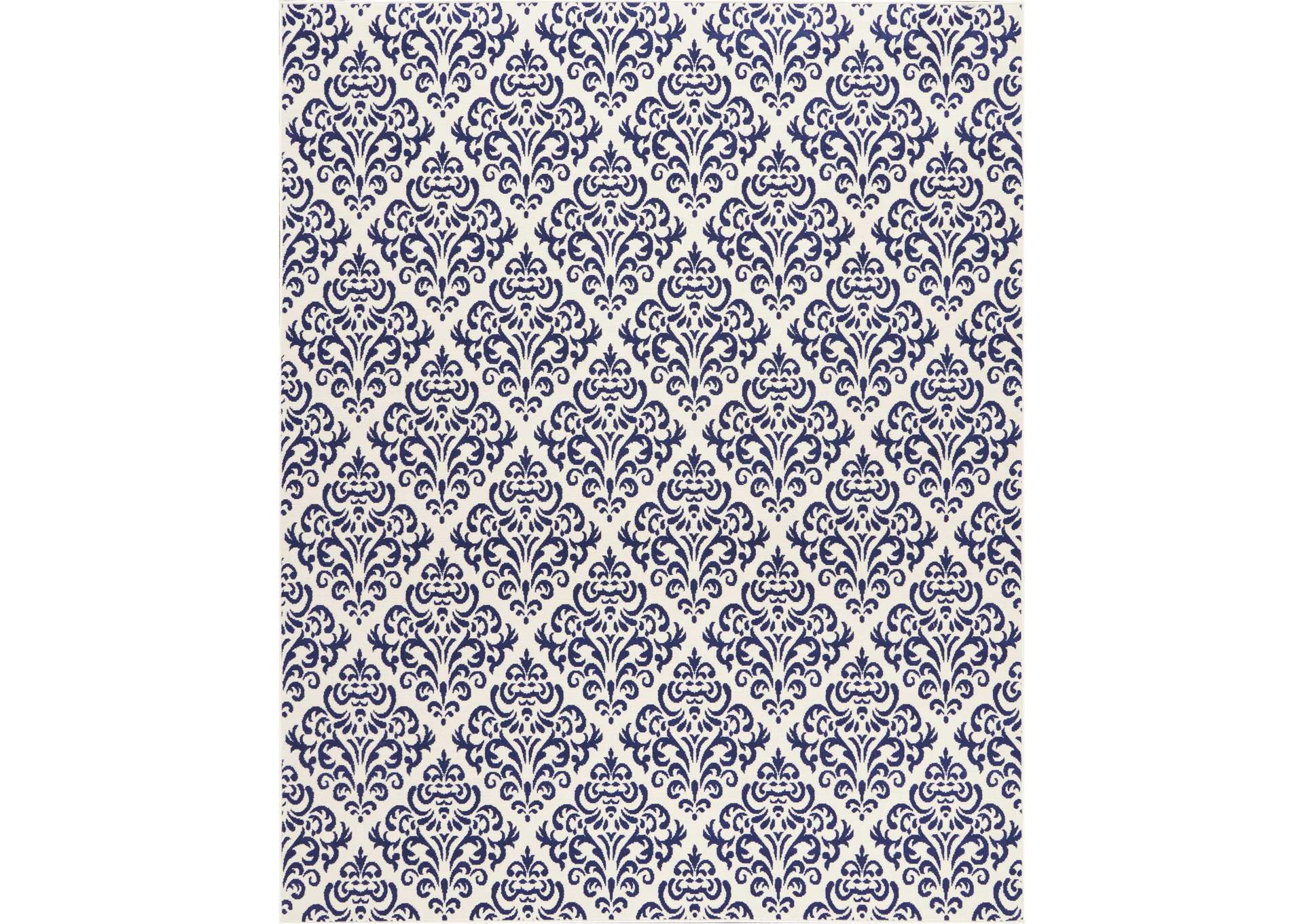 Nourison Grafix GRF06 Navy Blue and White 8'x10' Large Rug,Nourison