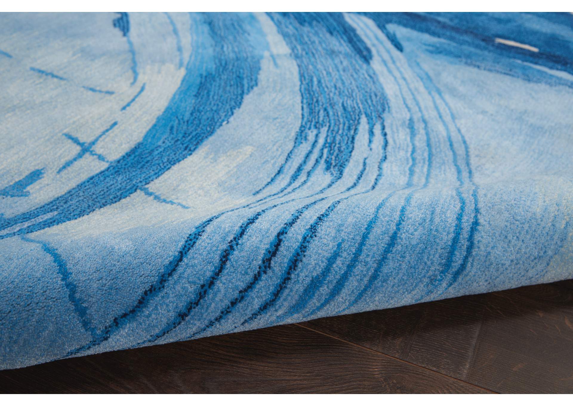 Nourison Symmetry SMM01 Navy Blue and Ivory 9'x12' Oversized Watercolor Rug,Nourison