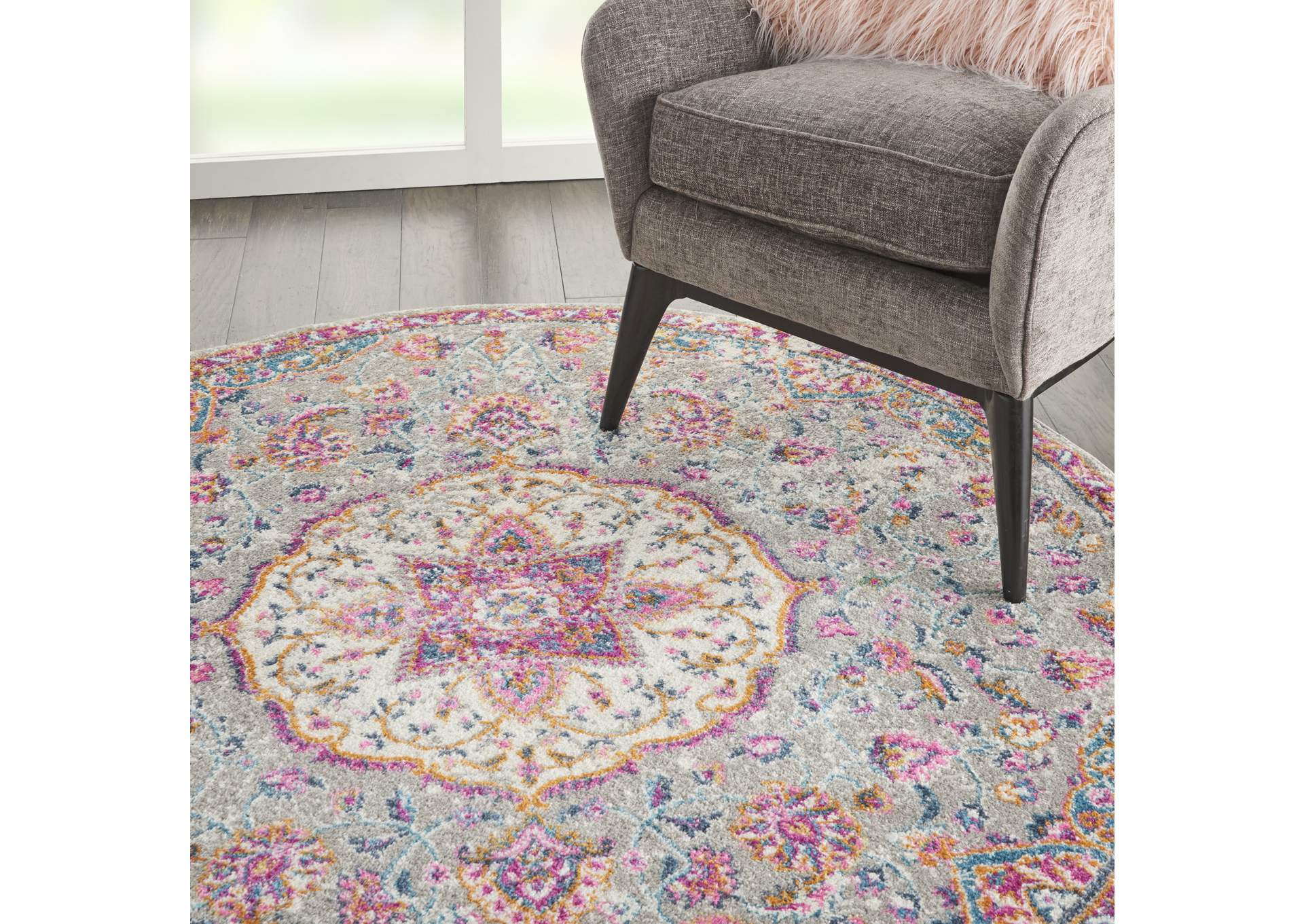 Nourison Passion Bohemian Grey Multi Colored Area Rug,Nourison
