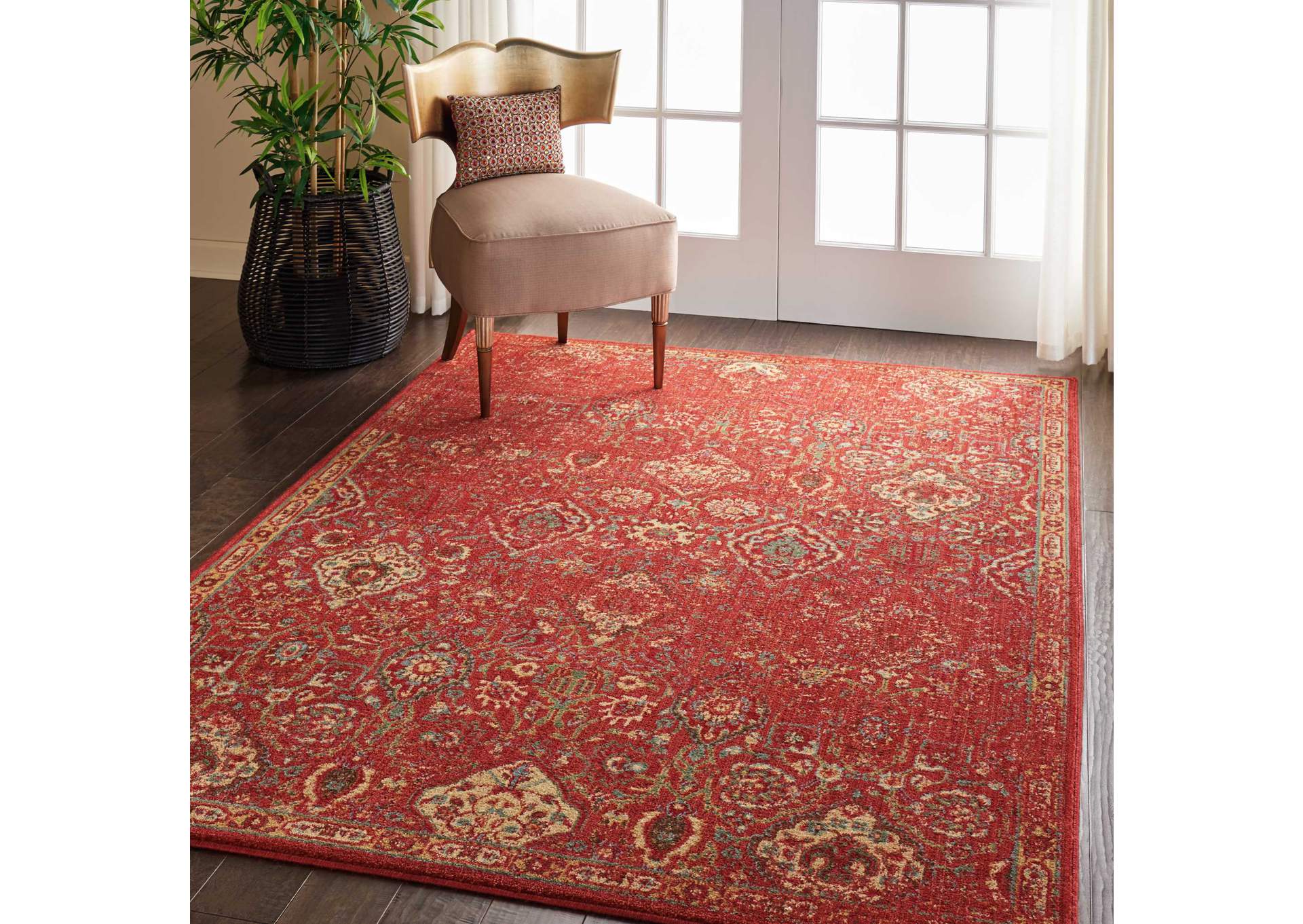 Nourison Somerset ST90 Red 4'x6' Oriental Area Rug,Nourison