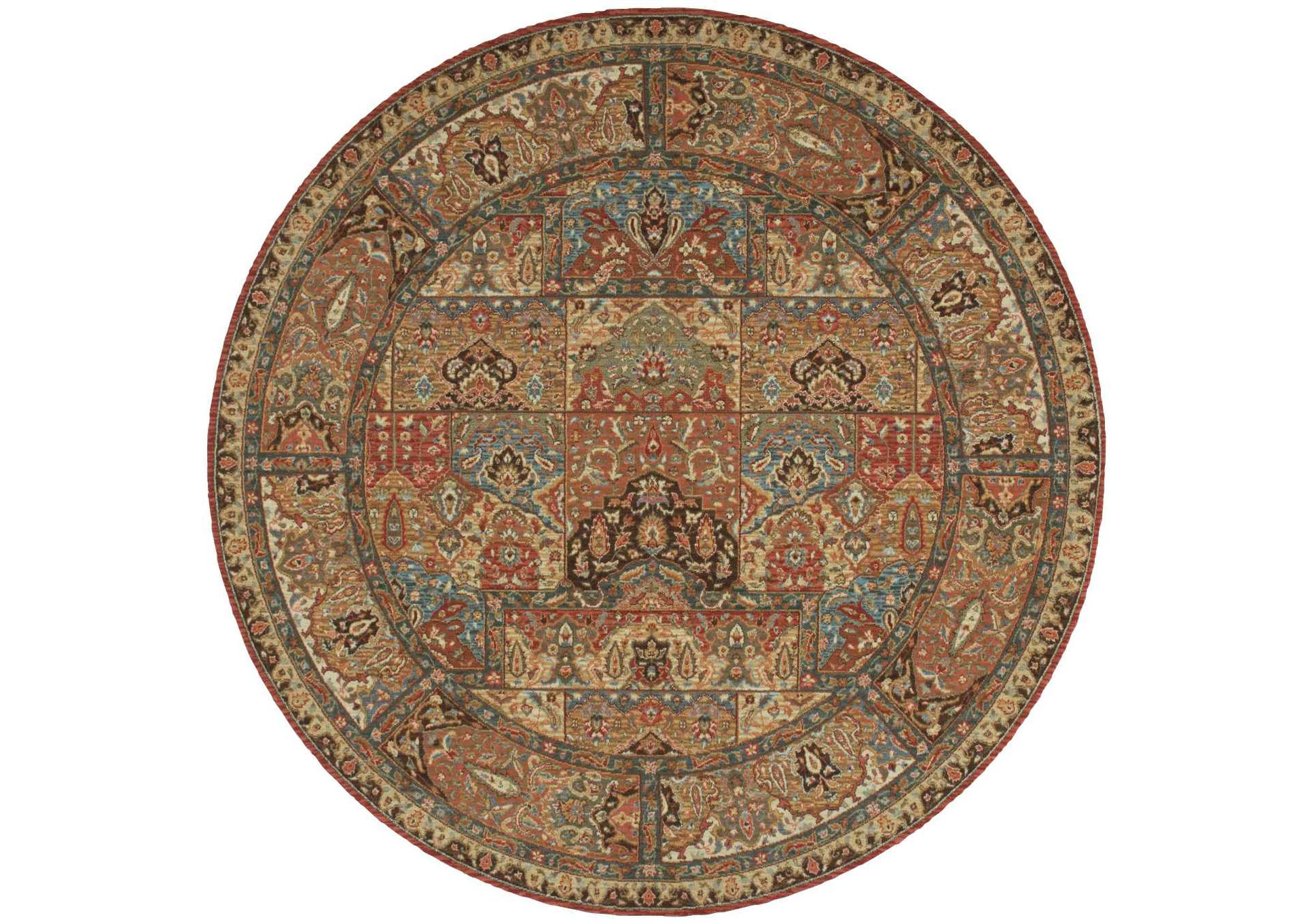 Nourison Living Treasures LI02 Multicolor 8' Round Rug,Nourison