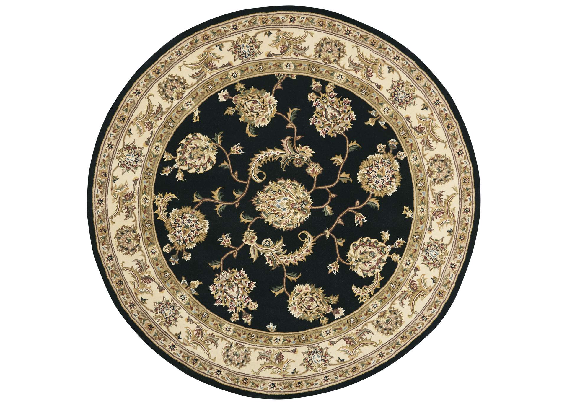Nourison 2000 4' Round Black Area Rug,Nourison