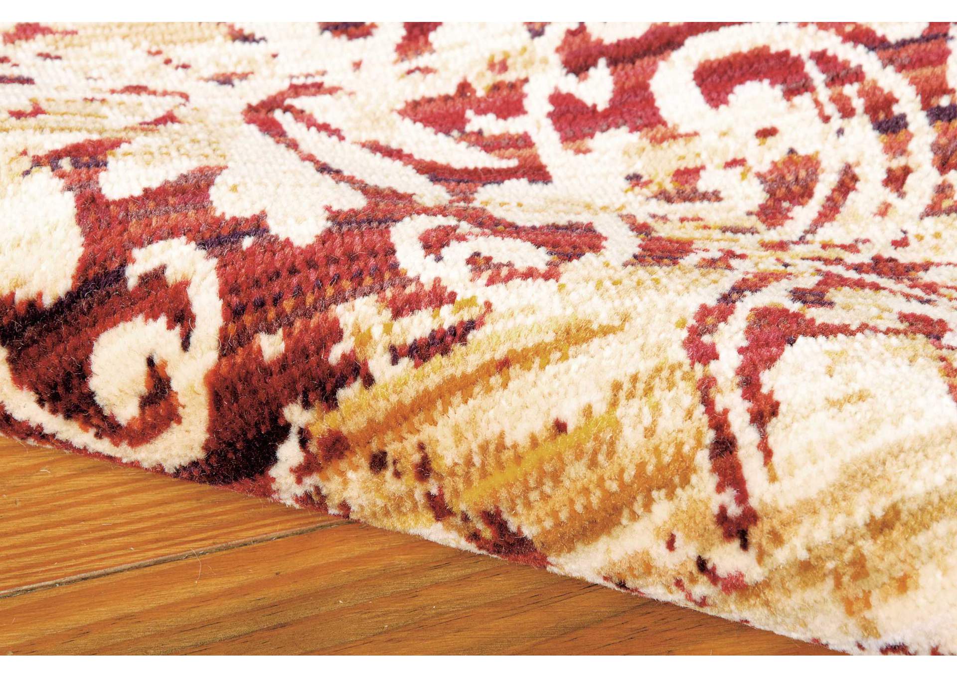 Nourison Rhapsody RH005 Yellow and Red 10'x14' Rug,Nourison