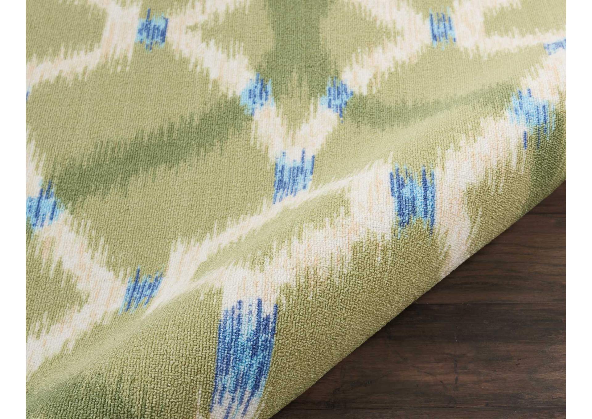 Nourison Sun N Shade SND05 Green 8' Runner Hallway Rug,Nourison