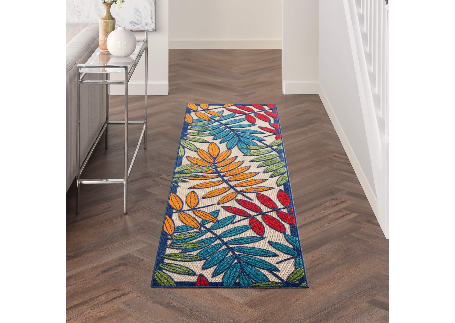 Nourison Aloha ALH18 Multicolor 8'xRunner Indoor-outdoor Rug,Nourison