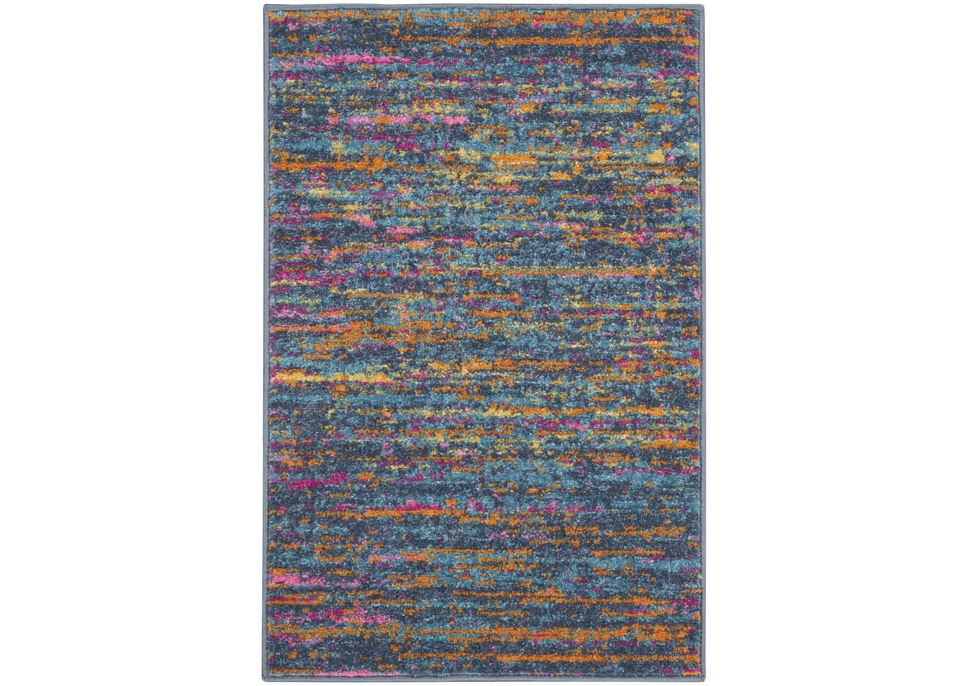 Nourison Passion 2'x3' Blue Multicolor Area Rug,Nourison