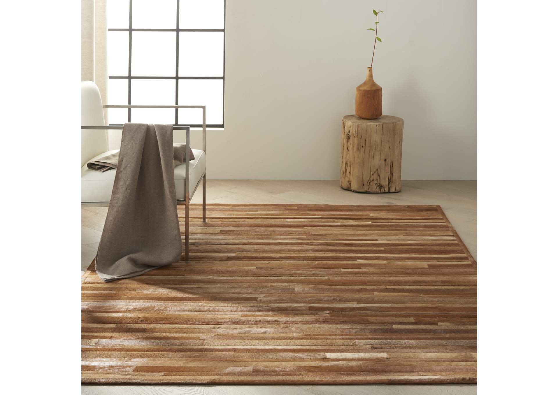 Calvin Klein Home Prairie PRA1 Brown 4'x6' Area Rug,Nourison
