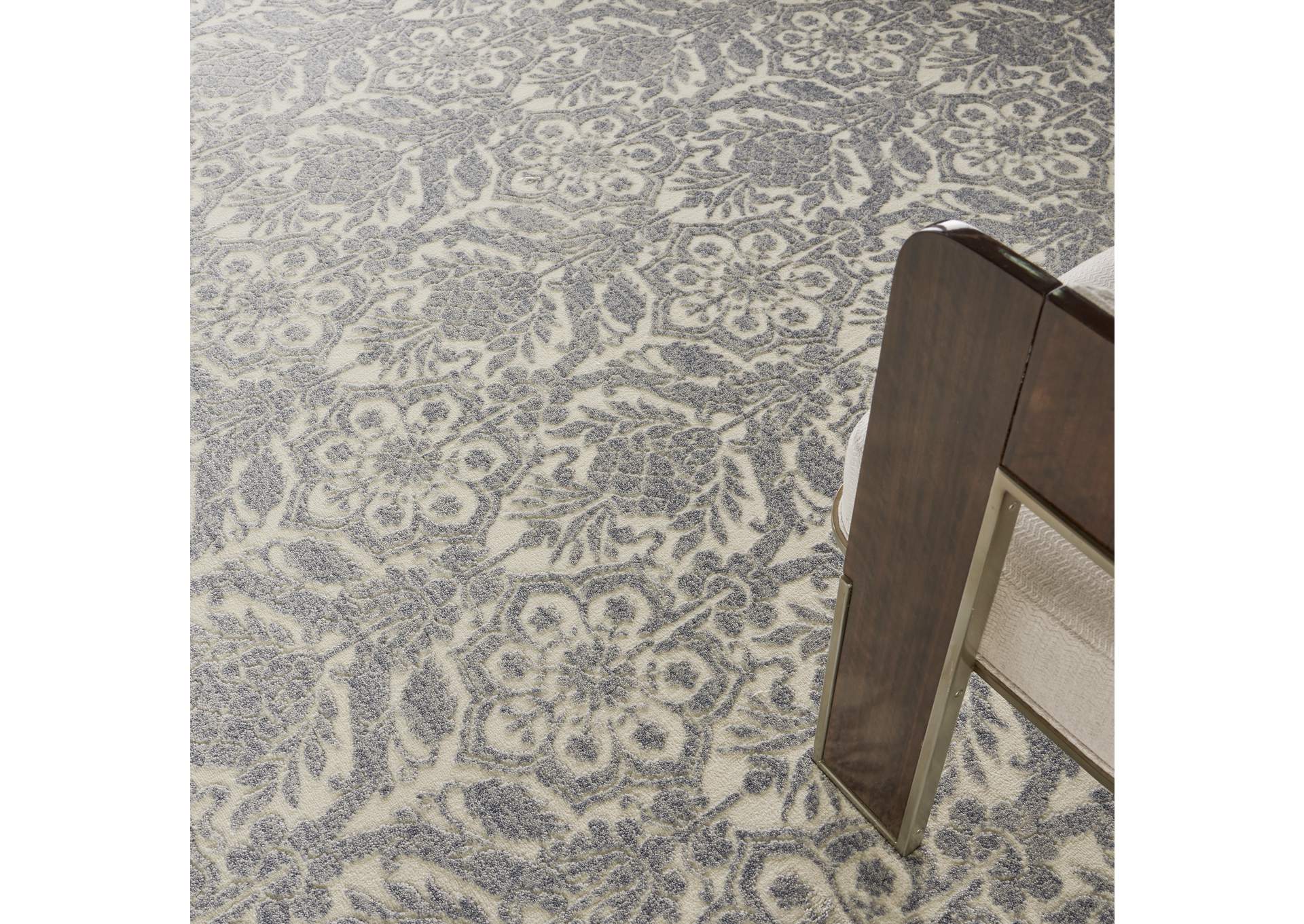 kathy ireland Home Sahara KI390 Grey and Ivory 8'x11' Large Rug,Nourison