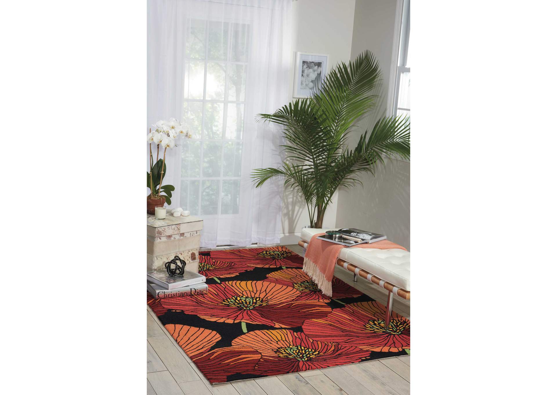 Nourison Fantasy 2'x4' Black Area Rug,Nourison