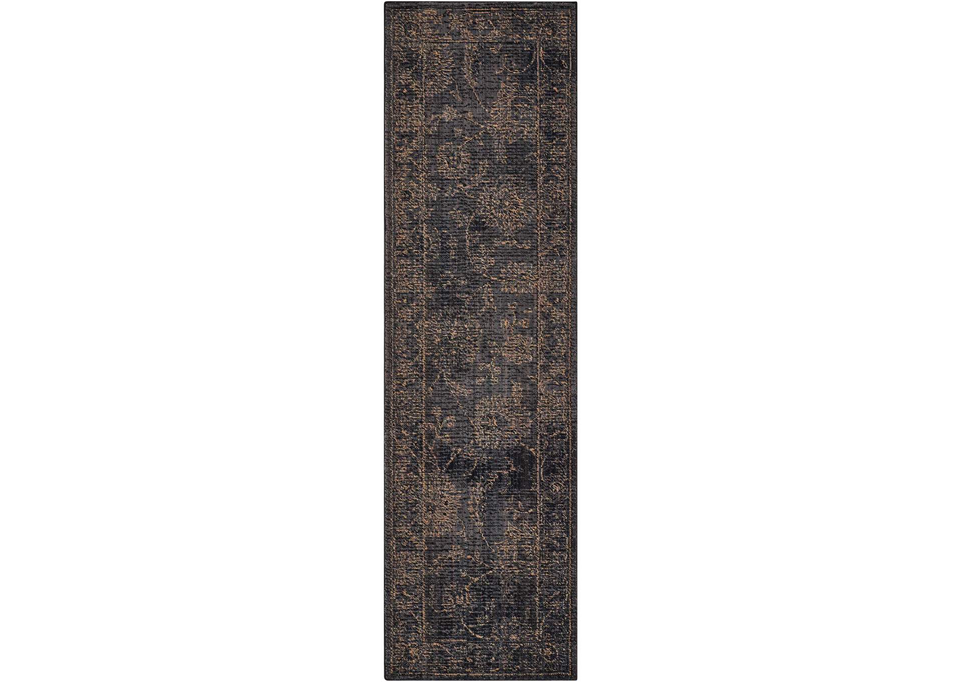Nourison 2020 NR202 Charcoal 11' Runner Area Rug,Nourison