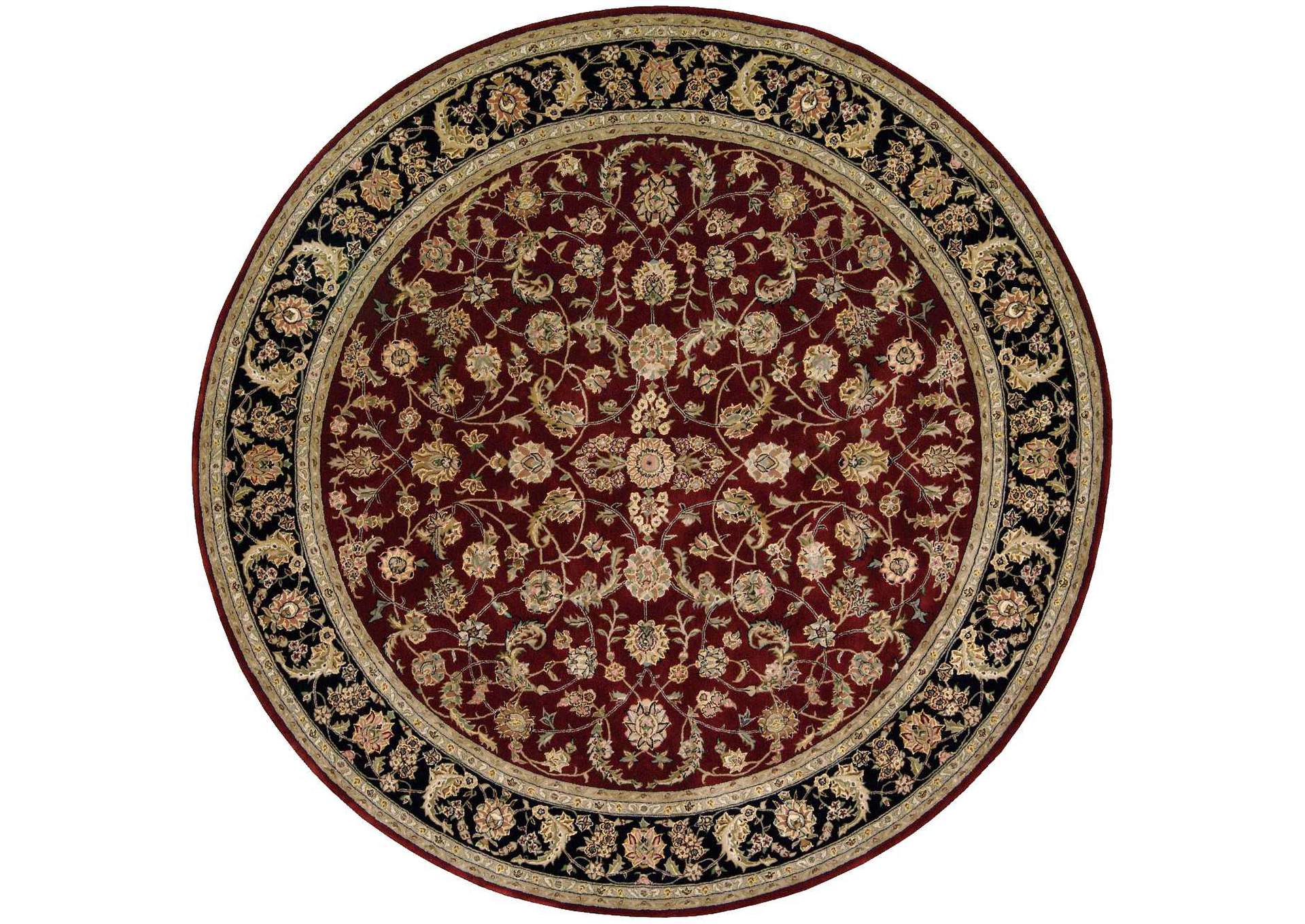 Nourison 2000 2002 Dark Red Multicolor 8' Round Area Rug,Nourison