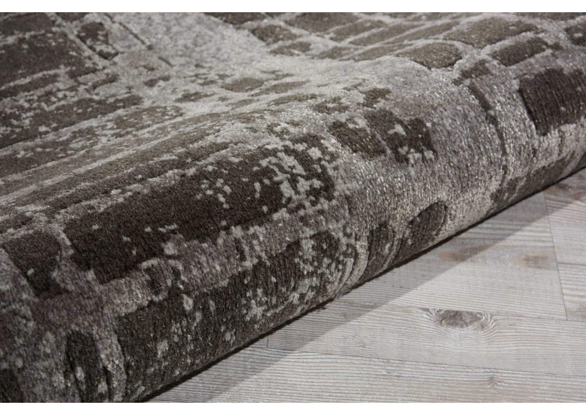 Nourison Twilight TWI10 Charcoal and Grey 8' Round Large Rug,Nourison
