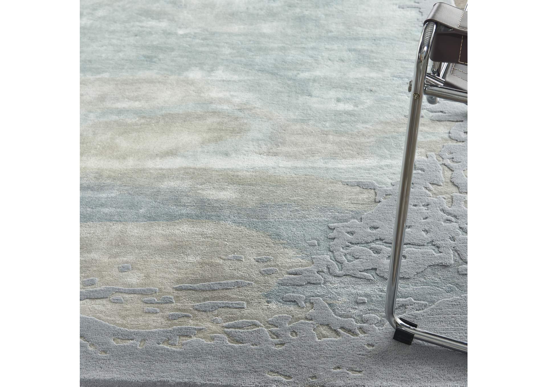 Nourison Prismatic 4'x6' Seafoam Silver Area Rug,Nourison