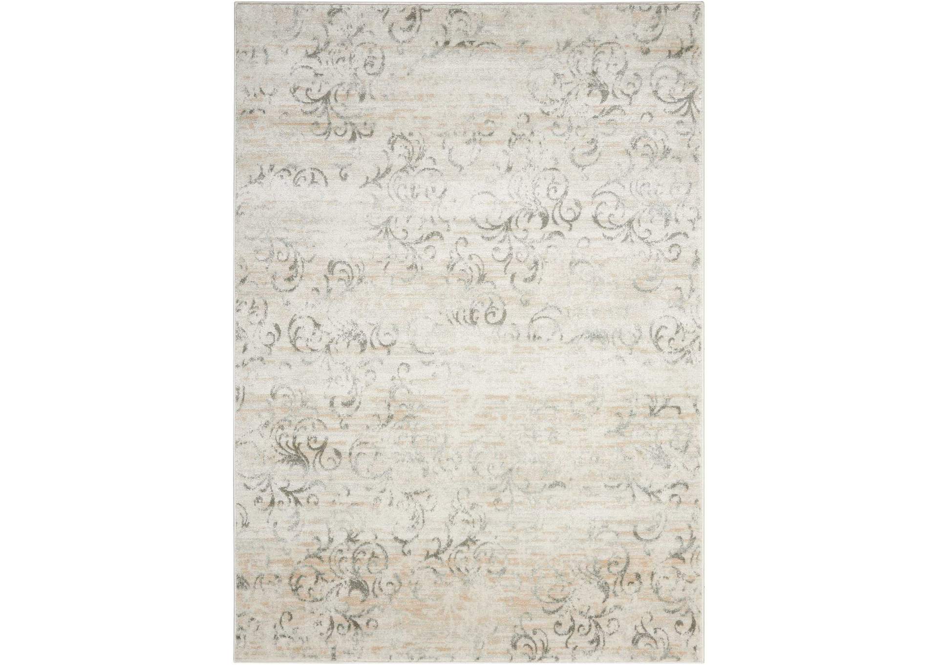 Nourison Euphoria EUP01 White and Beige 7'x10' Large Rug,Nourison