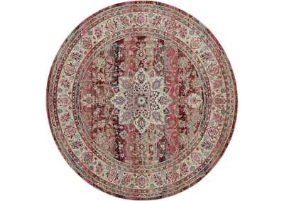 Image for Nourison Vintage Kashan VKA01 Burgundy Multicolor 4' Round Oushak Area Rug