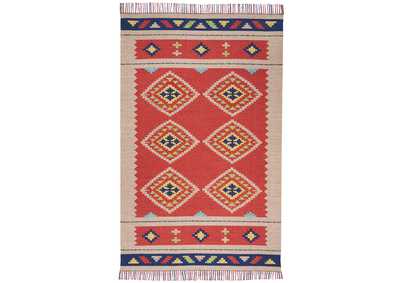 Image for Nourison Baja BAJ02 Red and Black 7'x10' Large Flat Weave Rug