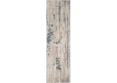 Image for Nourison Maxell MAE17 Blue and White 8' Runner Hallway Rug