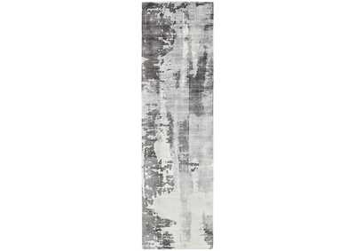 Image for kathy ireland Home Safari Dreams KI373 Grey 8' Runner Hallway Rug