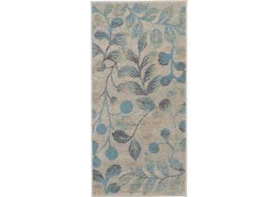Image for Nourison Tranquil 2'x4' Turquoise and Beige Botanical Small Rug