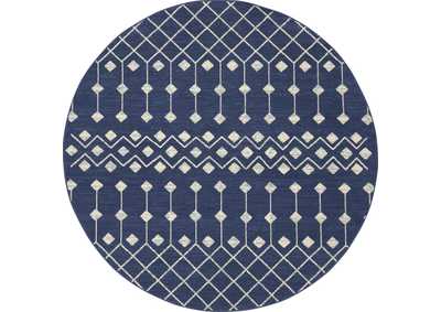 Image for Nourison Grafix 8' Round Navy Area Rug