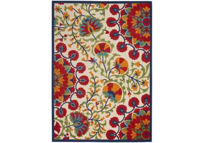 Image for Nourison Aloha ALH20 4'x6' Red Multicolor Easy-care Indoor-outdoor Rug