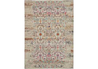Image for Nourison Vintage Kashan VKA02 Ivory Multicolor 5'x8' Boho Area Rug