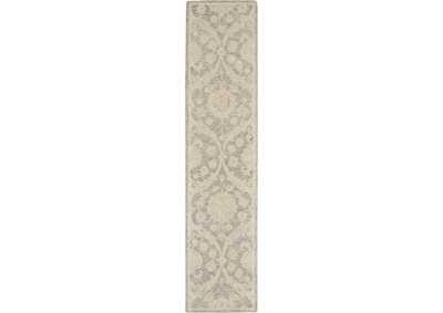 Image for Nourison Jazmine JAZ03 Grey 10' Runner Wool Hallway Rug