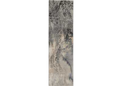 Image for Nourison Maxell MAE08 Grey 8' Runner Hallway Rug