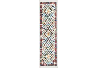 Image for Nourison South Western NAV02 White Multicolor 8' Runner Hallway Rug