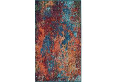 Image for Nourison Celestial 3'x5' Blue and Red Colorful Area Rug