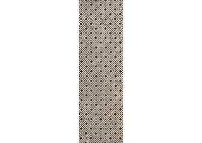 Image for Nourison Deco Mod DEC02 Black/Beige 8' Runner Hallway Rug