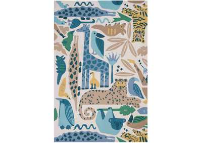 Image for Nourison Bailey DS400 Blue and Beige 5'x8' Kids Area Rug