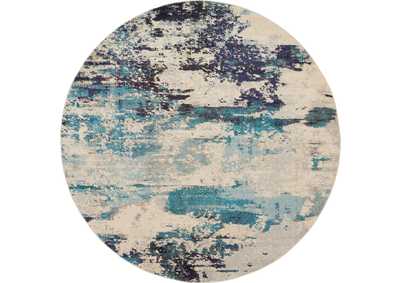Image for Nourison Celestial CES02 Blue and White 8' Round Large Rug