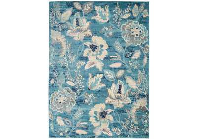 Image for Nourison Tranquil TRA02 Turquoise Blue and White 6'x9' French Country Area Rug