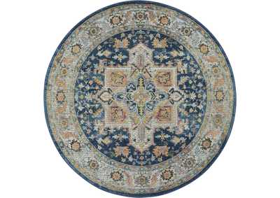 Image for Nourison Ankara Global ANR11 Blue and Red Multicolor 4' Round Persian Area Rug