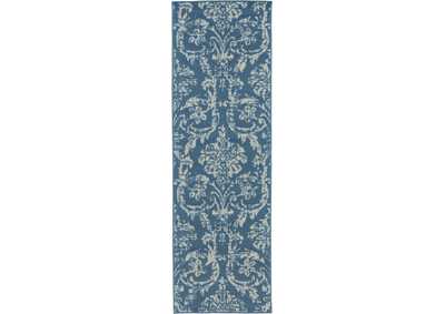 Image for Nourison Jubilant JUB09 Blue 7' Runner Low-pile Hallway Rug
