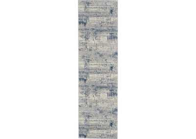 Image for Nourison Rustic Textures RUS10 Blue and Grey 8' Runner Hallway Rug