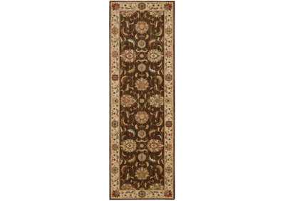 Image for Nourison Living Treasures LI04 Brown 8' Runner Hallway Rug