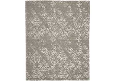 Image for Nourison Damask DAS03 Grey and White 8'x10' Large Flat Rug