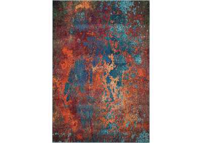 Image for Nourison Celestial CES08 Blue and Red 5'x7' Colorful Area Rug