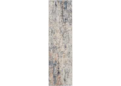 Image for Nourison Rustic Textures RUS01 Grey and Beige 8' Runner Hallway Rug