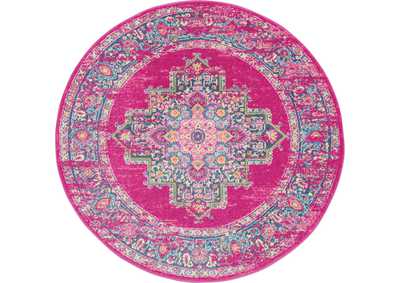 Image for Nourison Passion PSN03 Pink 4' Round Boho Area Rug