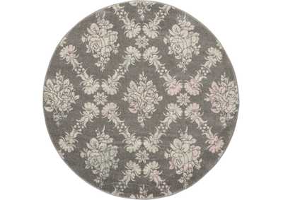 Image for Nourison Tranquil TRA09 Pink and Grey 5' Round Vintage Area Rug